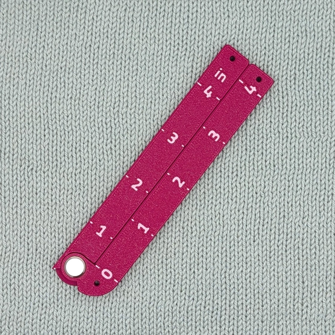 Swatch Gauge in Plum, folded flat, 4 inch side