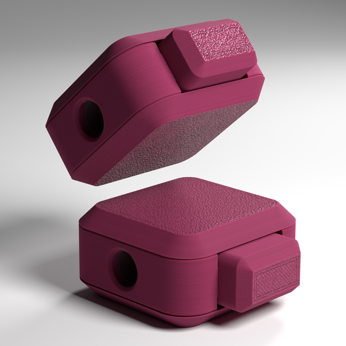 Needle Keepers in Plum, 3D model, a pair that separates and attaches